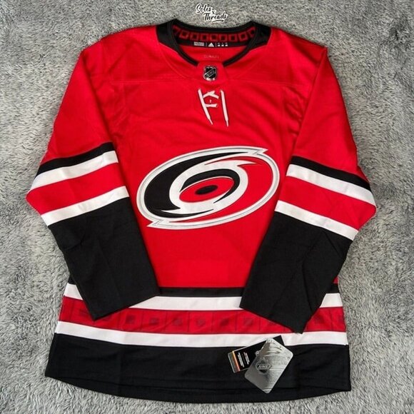 Adidas Carolina Hurricanes NHL Authentic Climalite Hockey Jersey Size 46 Men Red - Picture 1 of 7
